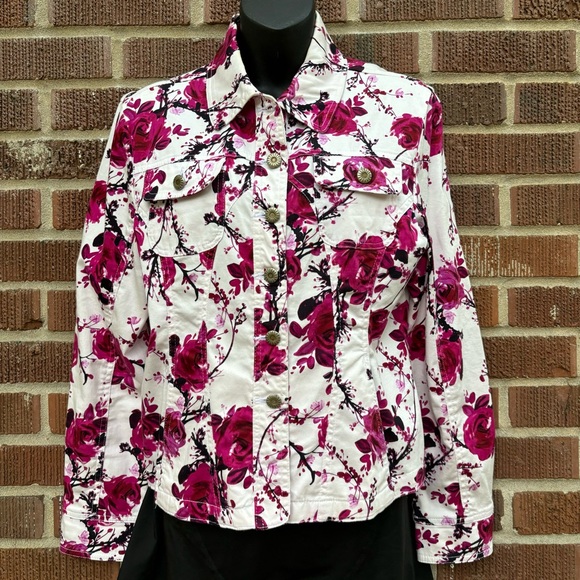 Live a Little Jackets & Blazers - Live A Little Buttons White hot pick floral Jacket Size Small